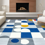 Ultra Soft Area Rug, Non Slip, Stain Resistant, Washable Area Rugs for Living Room, Bedroom, Charming Tiled Game Aesthetic(Gray)