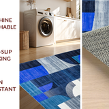 Trendy Distressed Geometric Elements(Blue)