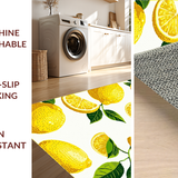 Chic White Citrus Patterned Mat(Yellow)