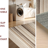 Ultra Soft Area Rug, Non Slip, Stain Resistant, Washable Area Rugs for Living Room, Bedroom, Timeless Classic Distressed Elements(Beige)