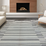 Ultra Soft Area Rug, Non Slip, Stain Resistant, Washable Area Rugs for Living Room, Bedroom, Sleek Black Textured Design(Black)