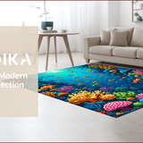 Ultra Soft Area Rug, Non Slip, Stain Resistant, Washable Area Rugs for Living Room, Bedroom, Playful Ocean Theme Kindergarten Home Decor Rug(Blue)