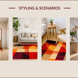 Ultra Soft Area Rug, Non Slip, Stain Resistant, Washable Area Rugs for Living Room, Bedroom, Abstract Geometric Burnt Orange Living Room Floor Rug(Red)