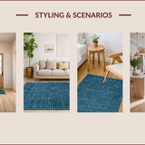 Ultra Soft Area Rug, Non Slip, Stain Resistant, Washable Area Rugs for Living Room, Bedroom, Elegant Abstract Lattice Design(Blue)