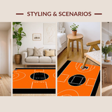 Ultra Soft Area Rug, Non Slip, Stain Resistant, Washable Area Rugs for Living Room, Bedroom, Eye-Catching Sporty Chic Style(Orange)