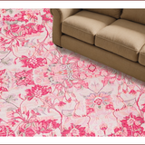 Ultra Soft Area Rug, Non Slip, Stain Resistant, Washable Area Rugs for Living Room, Bedroom, Coquette Pink Tiled Motif(Pink)