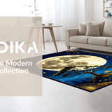 Ultra Soft Area Rug, Non Slip, Stain Resistant, Washable Area Rugs for Living Room, Bedroom, Vibrant Moonlit Nature Scene(Gold)