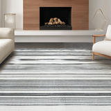 Ultra Soft Area Rug, Non Slip, Stain Resistant, Washable Area Rugs for Living Room, Bedroom, KaHouen Chic Striped Pattern Rug for Front Door and Deck Area(Black)