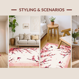 Ultra Soft Area Rug, Non Slip, Stain Resistant, Washable Area Rugs for Living Room, Bedroom, Lush Garden Inspired Accent Piece(Pink)