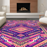 Ultra Soft Area Rug, Non Slip, Stain Resistant, Washable Area Rugs for Living Room, Bedroom, Dynamic Multicolor Geometric Textile(Purple)