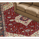 Ultra Soft Area Rug, Non Slip, Stain Resistant, Washable Area Rugs for Living Room, Bedroom, Timeless Vintage Medallion Artistry(Red)