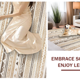 Ultra Soft Area Rug, Non Slip, Stain Resistant, Washable Area Rugs for Living Room, Bedroom, Tribal Earthy Geometric Aesthetic(brown)