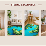 Ultra Soft Area Rug, Non Slip, Stain Resistant, Washable Area Rugs for Living Room, Bedroom, 3D Moss Shag(Blue)