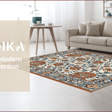 Ultra Soft Area Rug, Non Slip, Stain Resistant, Washable Area Rugs for Living Room, Bedroom, Soft Non-Slip Bedroom Rug with Intricate Pattern(White)