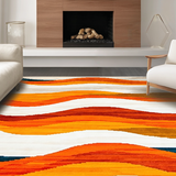 Ultra Soft Area Rug, Non Slip, Stain Resistant, Washable Area Rugs for Living Room, Bedroom, Striking Contemporary Lattice Pattern(Orange)
