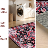 Ultra Soft Area Rug, Non Slip, Stain Resistant, Washable Area Rugs for Living Room, Bedroom, Contemporary Subtle Patterned Elegance(Red)