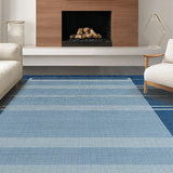 Ultra Soft Area Rug, Non Slip, Stain Resistant, Washable Area Rugs for Living Room, Bedroom, Rustic Symmetrical Blue Touch(Blue)