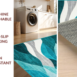 Chic Black and White Tiled Motif(Blue)