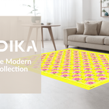 Ultra Soft Area Rug, Non Slip, Stain Resistant, Washable Area Rugs for Living Room, Bedroom, Modern Abstract Floral Aesthetic(Yellow)