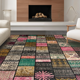 Ultra Soft Area Rug, Non Slip, Stain Resistant, Washable Area Rugs for Living Room, Bedroom, Rustic Textured Linear Composition(Brown)