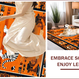 Ultra Soft Area Rug, Non Slip, Stain Resistant, Washable Area Rugs for Living Room, Bedroom, Exotic Orange Spiritual Aesthetic(Orange)