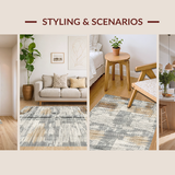 Ultra Soft Area Rug, Non Slip, Stain Resistant, Washable Area Rugs for Living Room, Bedroom, Minimalist Natural Texture Decor(Gray)