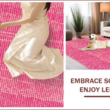 Ultra Soft Area Rug, Non Slip, Stain Resistant, Washable Area Rugs for Living Room, Bedroom, Boho Pink Floral Soft Playroom Rug(Pink)