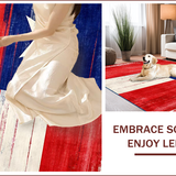 Ultra Soft Area Rug, Non Slip, Stain Resistant, Washable Area Rugs for Living Room, Bedroom, Eclectic Pentagram Motif Display(Red)
