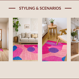 Ultra Soft Area Rug, Non Slip, Stain Resistant, Washable Area Rugs for Living Room, Bedroom, Handmade Abstract Wool(Pink)