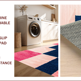 Ultra Soft Area Rug, Non Slip, Stain Resistant, Washable Area Rugs for Living Room, Bedroom, Geometric Blush Pink Kids Playroom Runner(Pink)