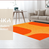 Ultra Soft Area Rug, Non Slip, Stain Resistant, Washable Area Rugs for Living Room, Bedroom, Retro Arch Bedroom Minimalist Washable Area Carpet(Orange)