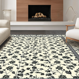 Ultra Soft Area Rug, Non Slip, Stain Resistant, Washable Area Rugs for Living Room, Bedroom, Contemporary Floral Pattern Play(Beige)