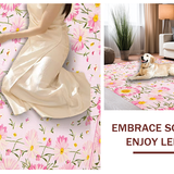 Ultra Soft Area Rug, Non Slip, Stain Resistant, Washable Area Rugs for Living Room, Bedroom, Whimsical Yellow Blossom Aesthetic(Pink)