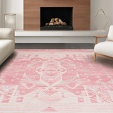 Ultra Soft Area Rug, Non Slip, Stain Resistant, Washable Area Rugs for Living Room, Bedroom, Swiss Alpine Inspired Cozy Elegance(Pink)