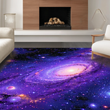 Ultra Soft Area Rug, Non Slip, Stain Resistant, Washable Area Rugs for Living Room, Bedroom, Cosmic Vibrant Celestial Pattern(Purple)