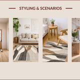 Ultra Soft Area Rug, Non Slip, Stain Resistant, Washable Area Rugs for Living Room, Bedroom, Abstract Earthy Toned Swirls(Beige)