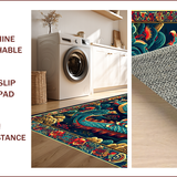 Ultra Soft Area Rug, Non Slip, Stain Resistant, Washable Area Rugs for Living Room, Bedroom, Castle Themed Non Slip Playroom Carpet(Red)