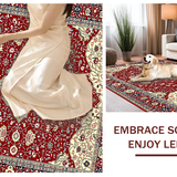 Ultra Soft Area Rug, Non Slip, Stain Resistant, Washable Area Rugs for Living Room, Bedroom, Elegant Red Tiled Motif(Red)