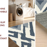 Ultra Soft Area Rug, Non Slip, Stain Resistant, Washable Area Rugs for Living Room, Bedroom, Rustic Minimalist Geometric Style(Blue)