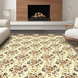 Ultra Soft Area Rug, Non Slip, Stain Resistant, Washable Area Rugs for Living Room, Bedroom, Timeless Traditional Floral Elements(Beige)