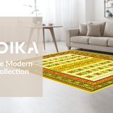 Ultra Soft Area Rug, Non Slip, Stain Resistant, Washable Area Rugs for Living Room, Bedroom, Vivid Sunburst Geometric Arrangement(Yellow)