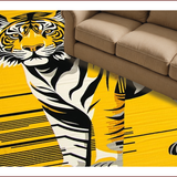 Ultra Soft Area Rug, Non Slip, Stain Resistant, Washable Area Rugs for Living Room, Bedroom, Dynamic Yellow Black Print(Black)