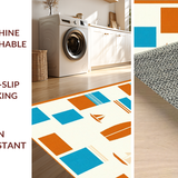 Ultra Soft Area Rug, Non Slip, Stain Resistant, Washable Area Rugs for Living Room, Bedroom, Artistic Shoreline Graphic Presentation(Orange)