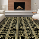 Ultra Soft Area Rug, Non Slip, Stain Resistant, Washable Area Rugs for Living Room, Bedroom, Artistic Ogee Design with Luxe Touch(Gold)