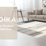 Ultra Soft Area Rug, Non Slip, Stain Resistant, Washable Area Rugs for Living Room, Bedroom, Unique Cream Asymmetrical Design Element(Beige)