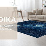 Ultra Soft Area Rug, Non Slip, Stain Resistant, Washable Area Rugs for Living Room, Bedroom, Serene Nighttime Celestial Display(Blue)