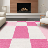 Ultra Soft Area Rug, Non Slip, Stain Resistant, Washable Area Rugs for Living Room, Bedroom, Fun Geometric Learning Pattern(Pink)