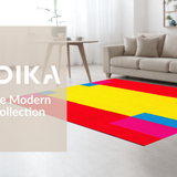 Ultra Soft Area Rug, Non Slip, Stain Resistant, Washable Area Rugs for Living Room, Bedroom, Joyful Brightly Colored Curves(Red)