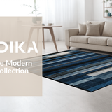 Ultra Soft Area Rug, Non Slip, Stain Resistant, Washable Area Rugs for Living Room, Bedroom, Washable Area Rug Abstract Stripe Ombre Style(Blue)