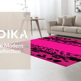 Ultra Soft Area Rug, Non Slip, Stain Resistant, Washable Area Rugs for Living Room, Bedroom, Chic Striped Cheetah Style(Pink)
